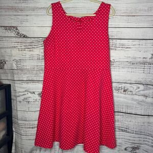 Talbot Pink & White Polka Dot Sleeveless Fit & Flare Dress XL
